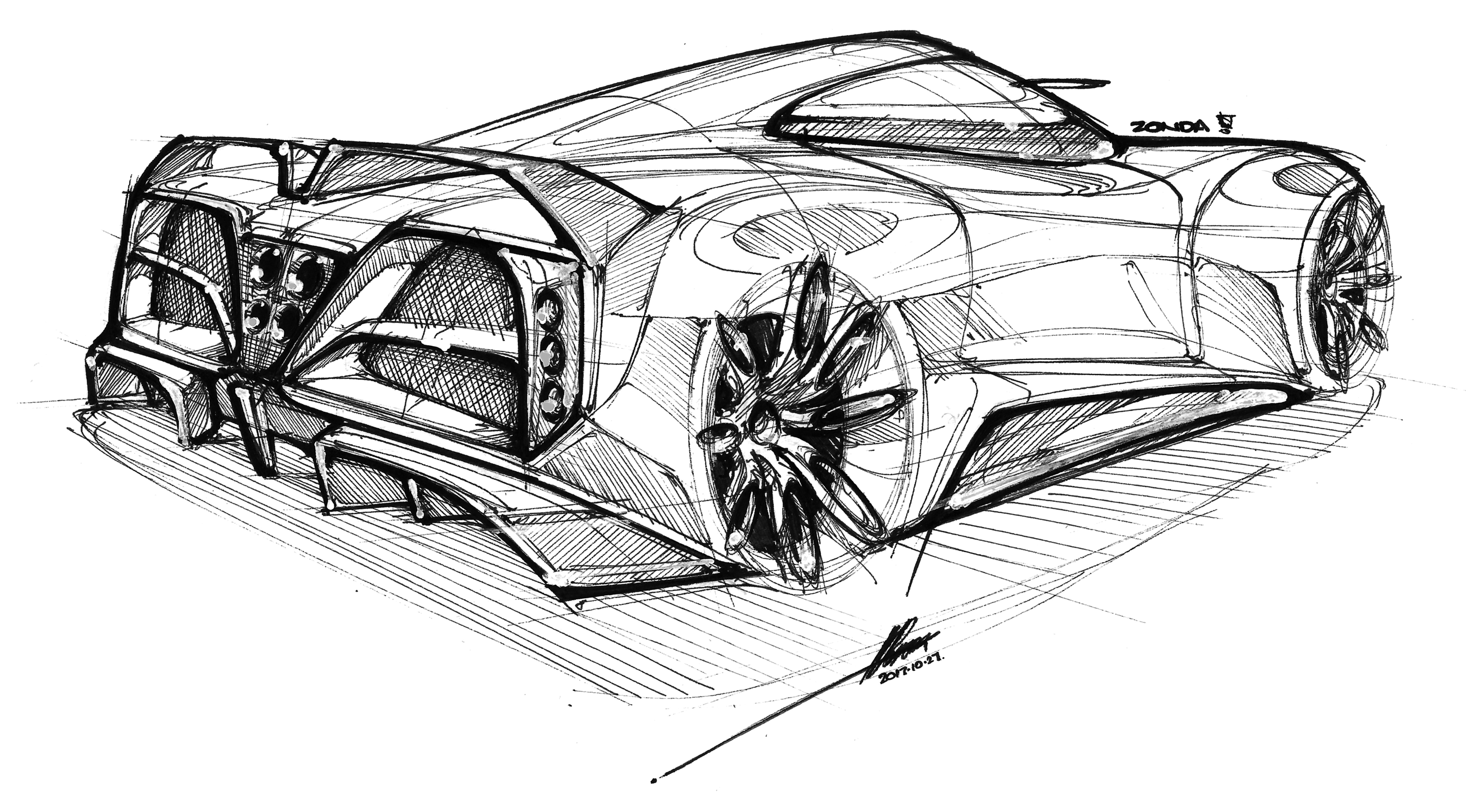 Hand drawn car，vehicle，product design，industrial design，