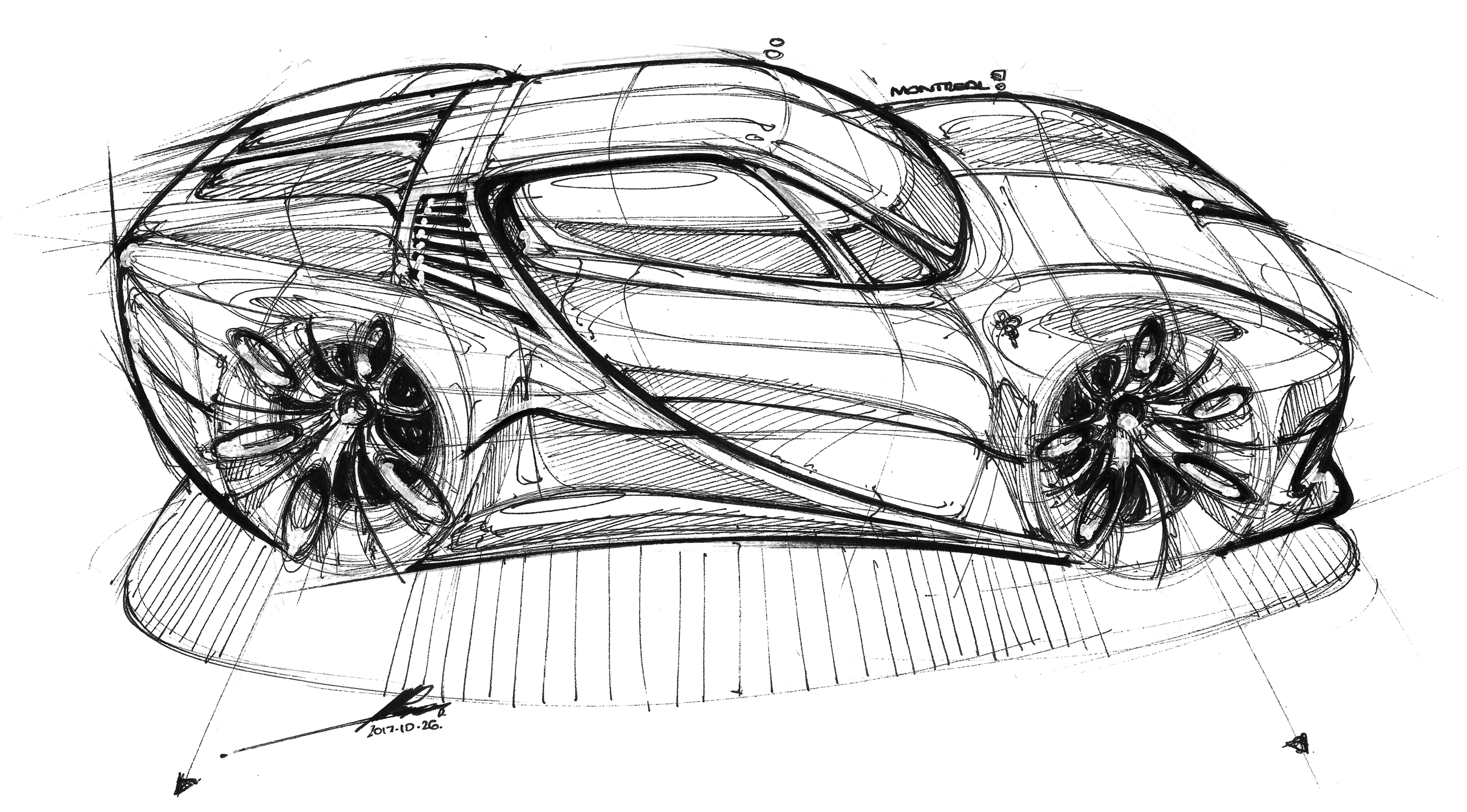 Hand drawn car，vehicle，product design，industrial design，