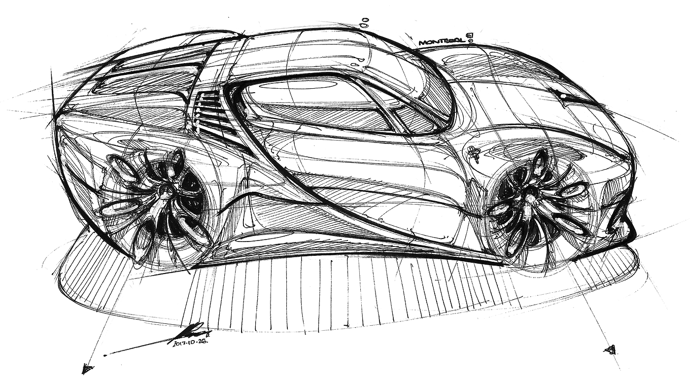 Hand drawn car，vehicle，product design，industrial design，