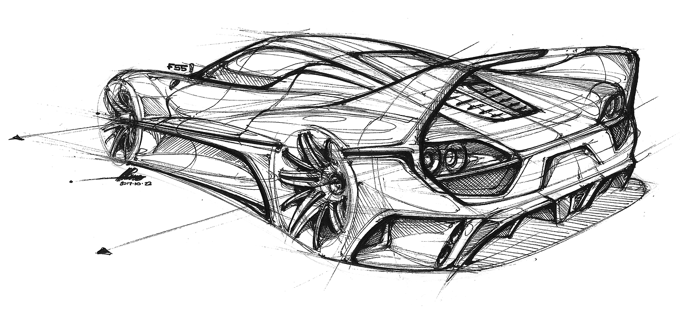 Hand drawn car，vehicle，product design，industrial design，