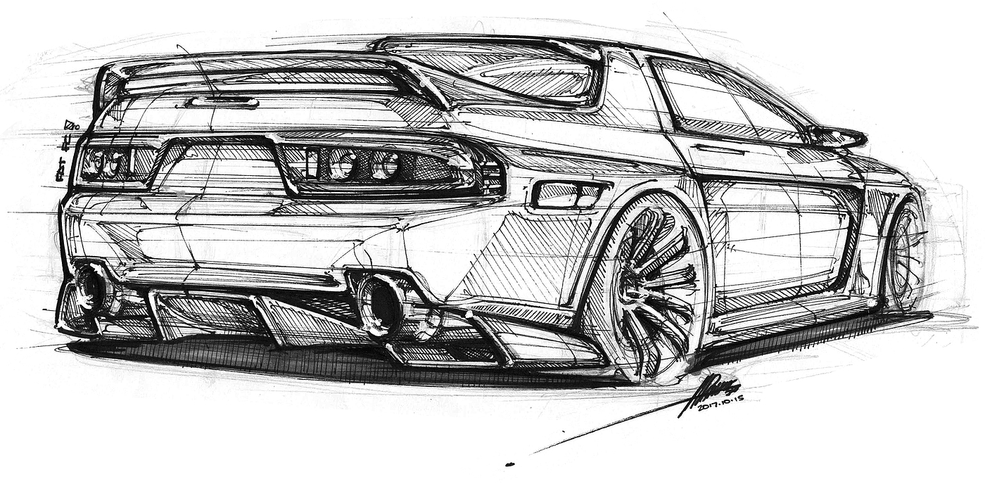 Hand drawn car，vehicle，product design，industrial design，