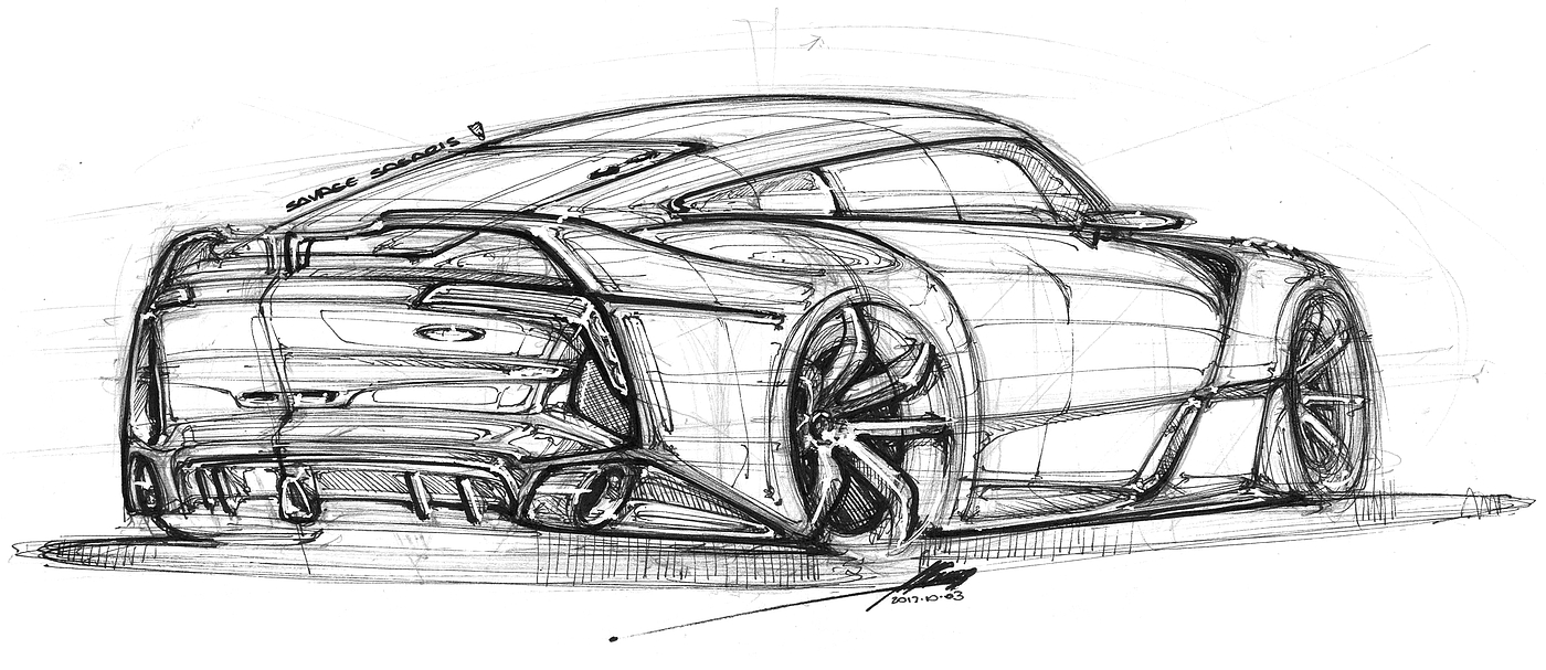 Hand drawn car，vehicle，product design，industrial design，