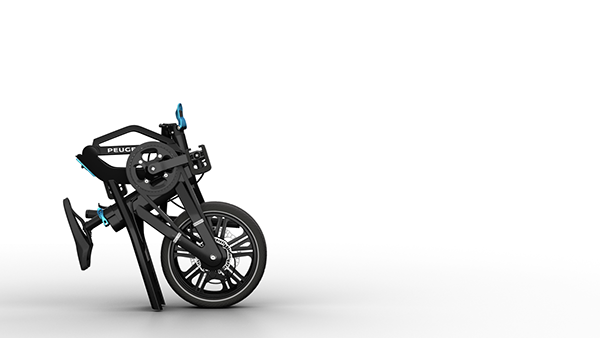 product design，industrial design，black，Folding bicycle，Electric bicycle，peugeot，