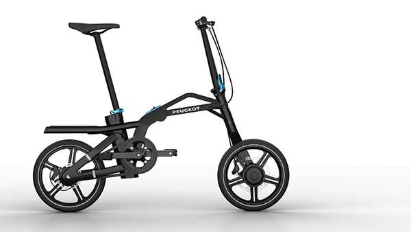 product design，industrial design，black，Folding bicycle，Electric bicycle，peugeot，