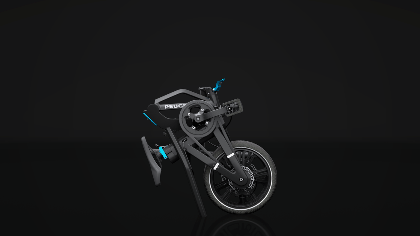 product design，industrial design，black，Folding bicycle，Electric bicycle，peugeot，
