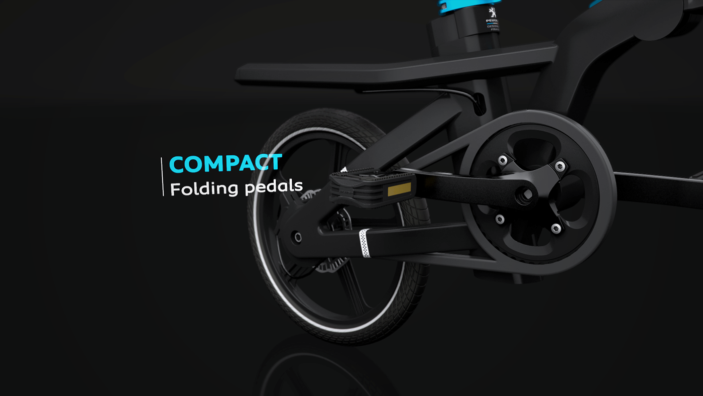 product design，industrial design，black，Folding bicycle，Electric bicycle，peugeot，