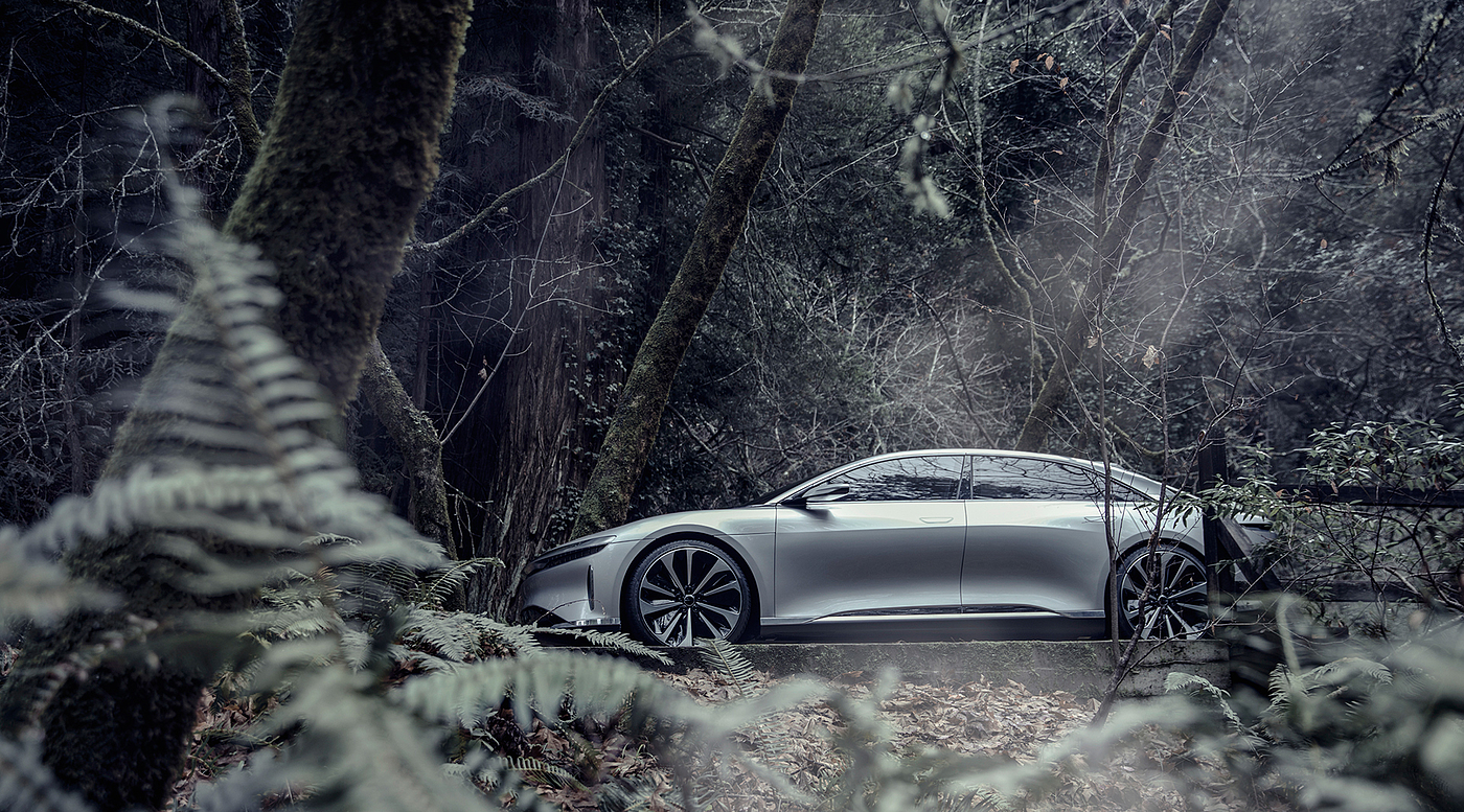 silver，product design，Automobile design，LUCID AIR，