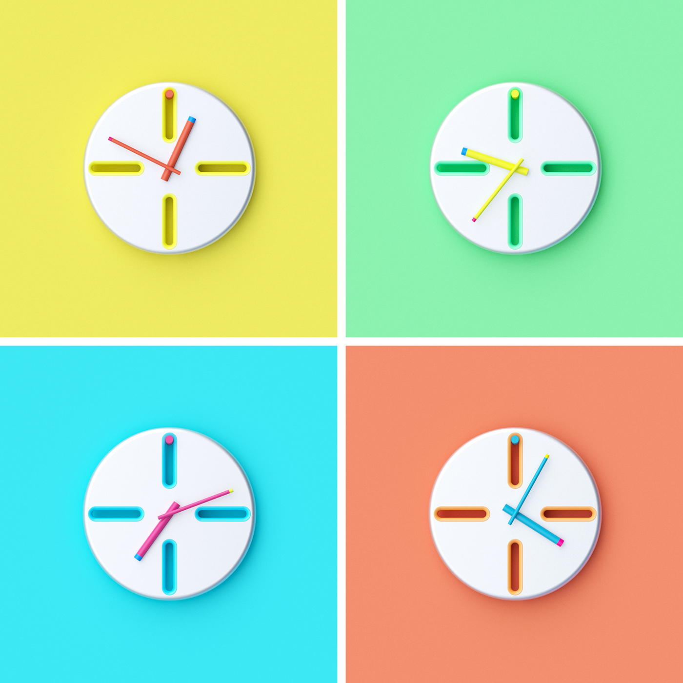 concept，Wall clock，PEG clock，