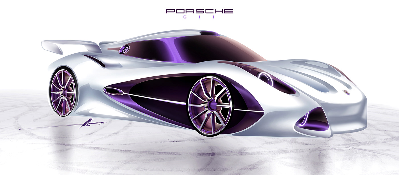 sketch，automobile，Porsche，Porsche GT1，