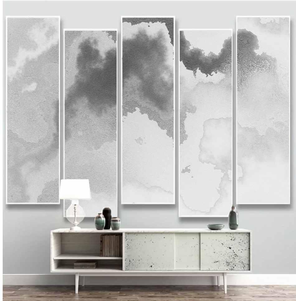 MICAHSO，2018 contemporary new infinite ink painting，Art，Background mural，Non repeating composition，sky blue，Sea blue，More art, more freedom，