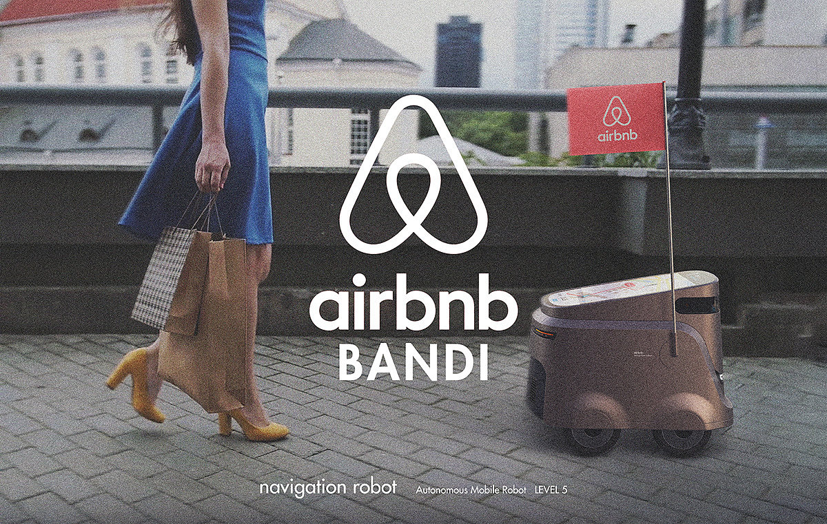 BAND，Guide robot，Digital，product design，Airbnb navigation robot，