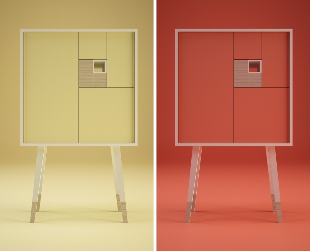 product design，furniture，cabinet，Fibonacci，