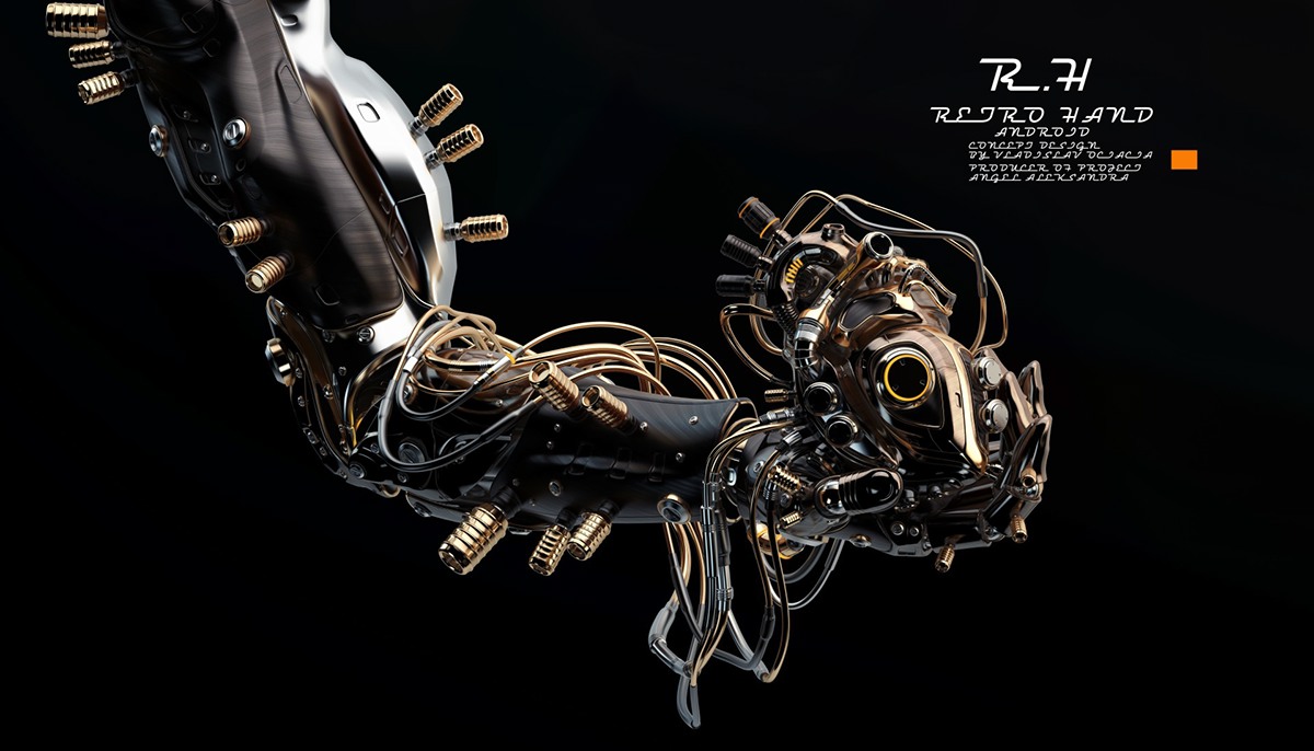 Mechanical arm，Digital rendering，works，