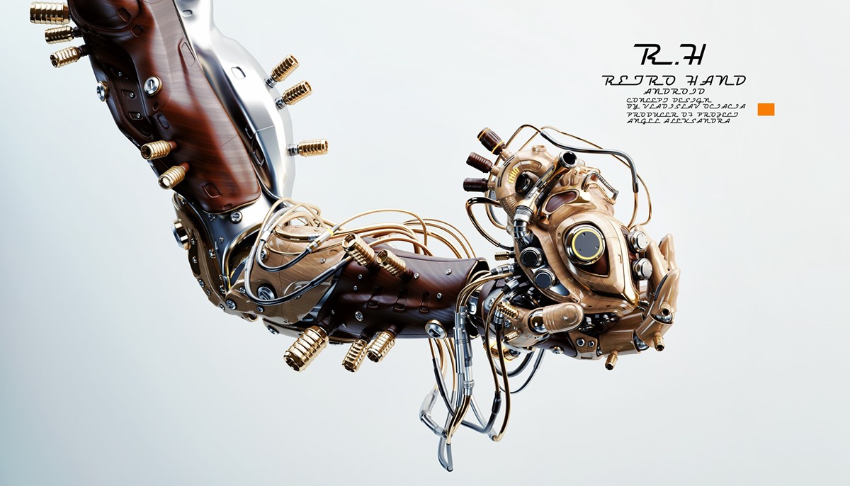 Mechanical arm，Digital rendering，works，