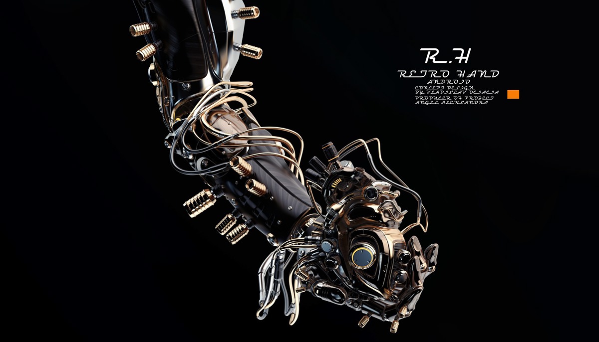 Mechanical arm，Digital rendering，works，