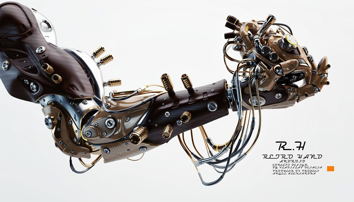 Mechanical arm，Digital rendering，works，
