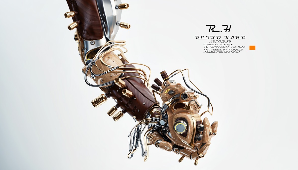 Mechanical arm，Digital rendering，works，