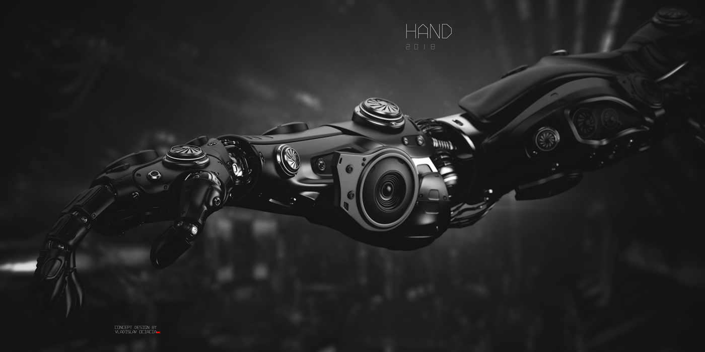 Mechanical arm，Digital rendering，works，