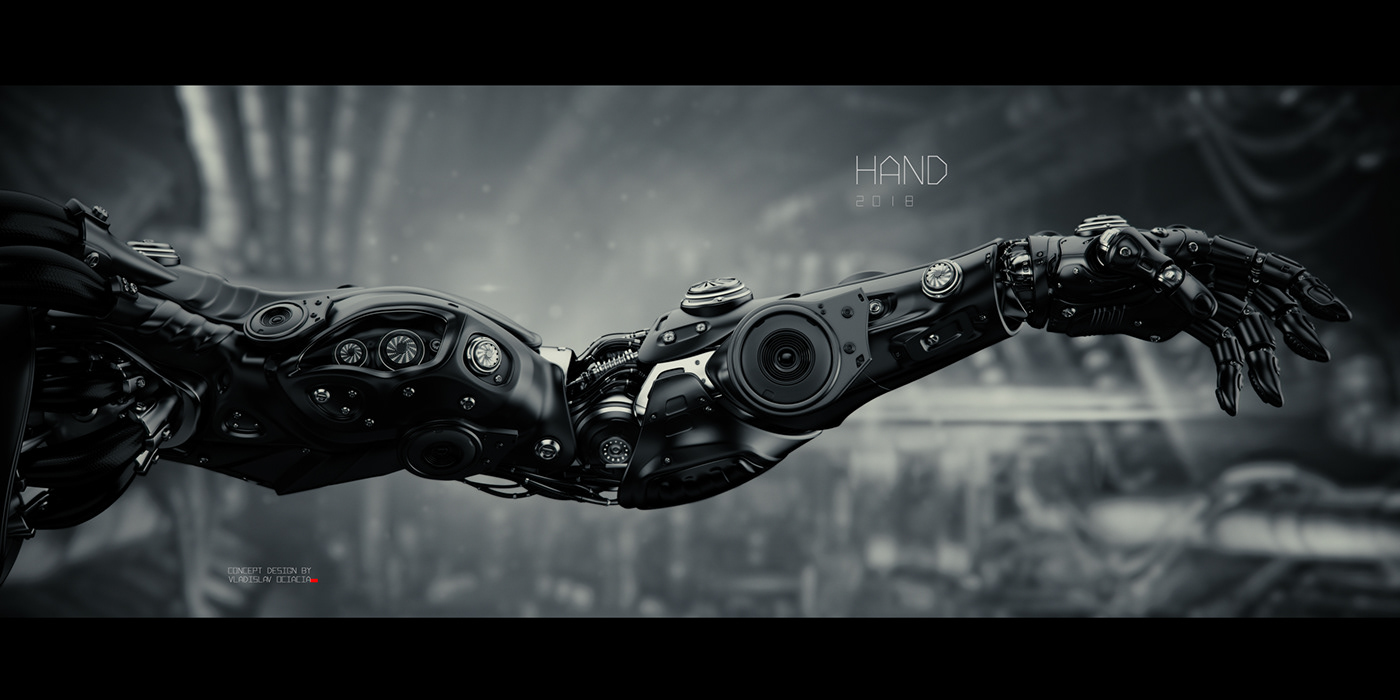 Mechanical arm，Digital rendering，works，