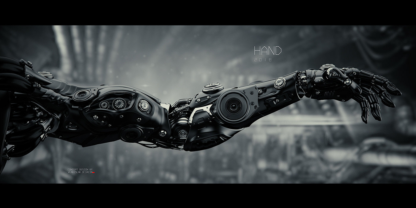 Mechanical arm，Digital rendering，works，