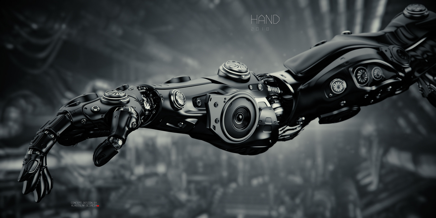 Mechanical arm，Digital rendering，works，