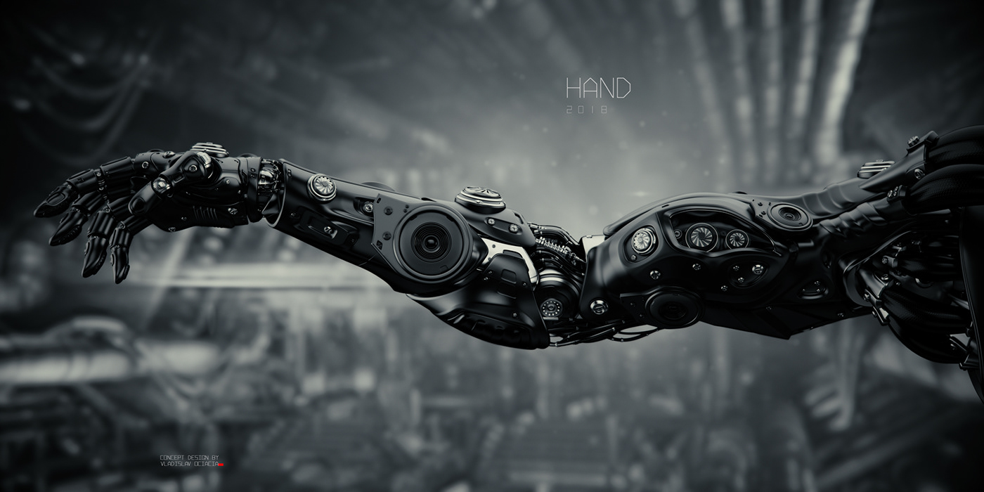 Mechanical arm，Digital rendering，works，