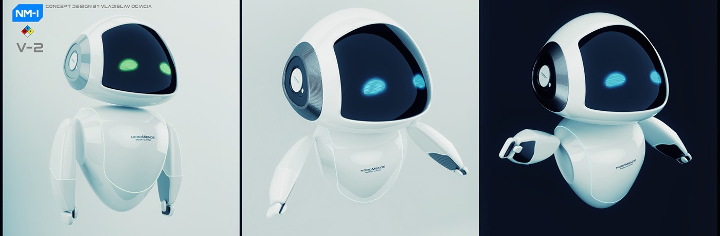 NordMende，Digital rendering，works，white，robot，