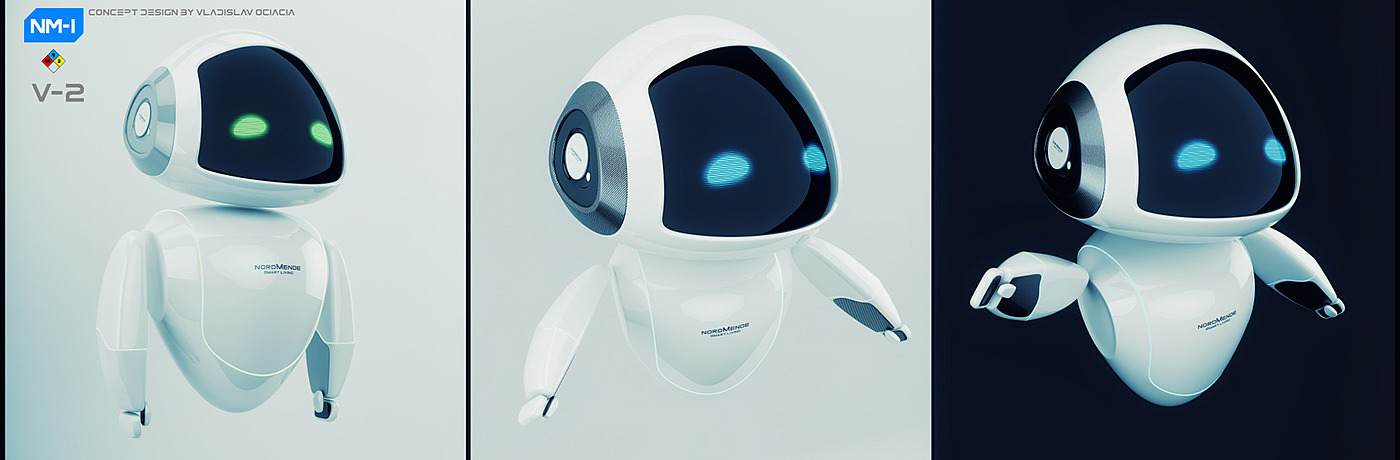NordMende，数码渲染，作品，白色，机器人，