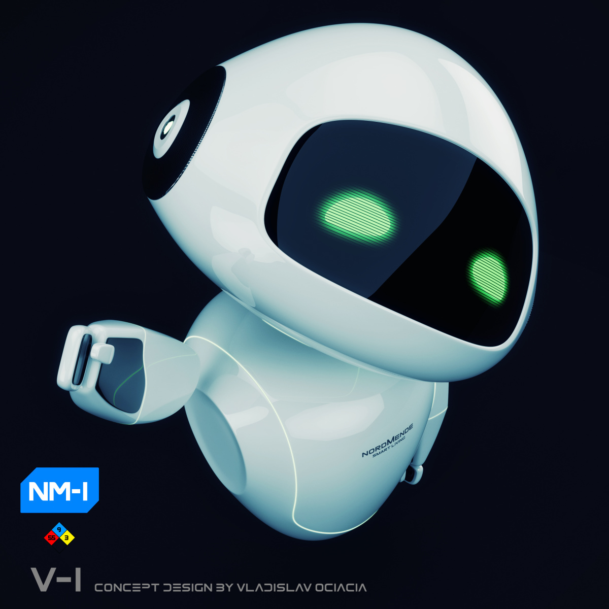 NordMende，Digital rendering，works，white，robot，