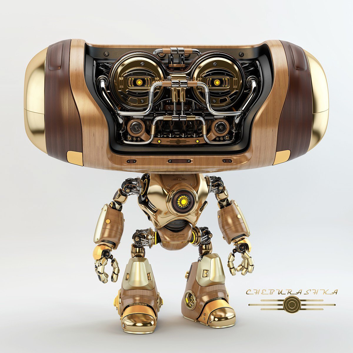 Big head robot，robot，Digital rendering，works，