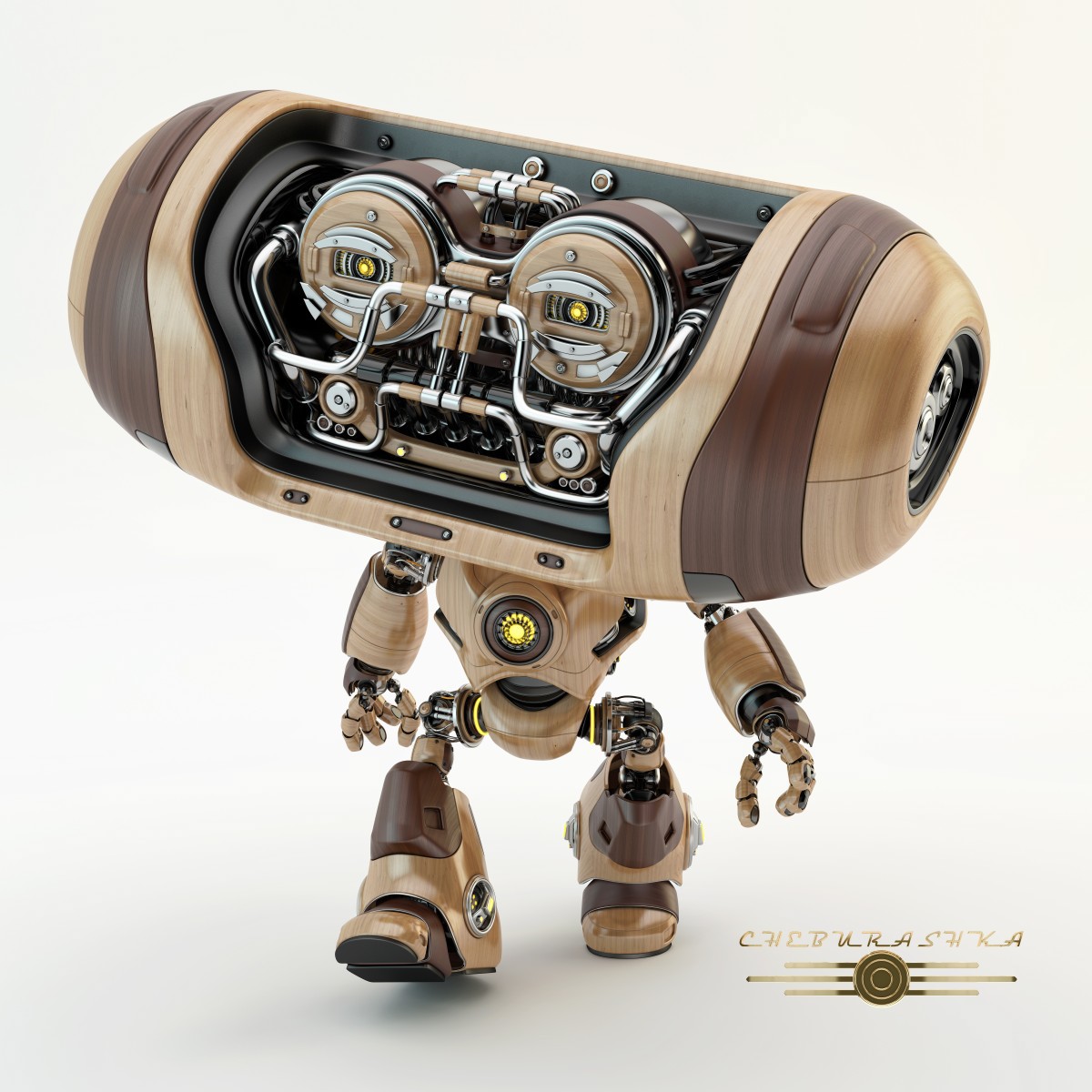 Big head robot，robot，Digital rendering，works，