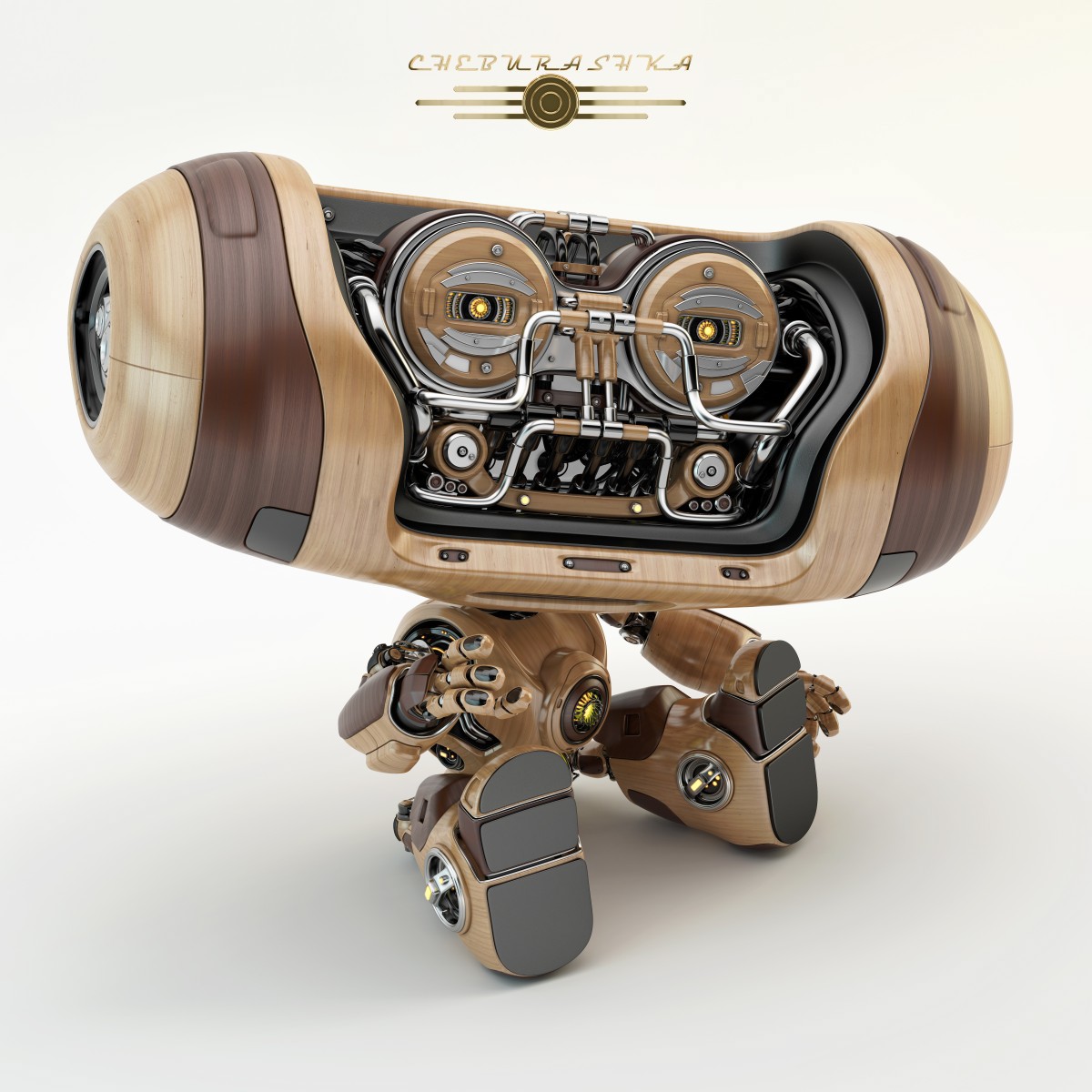 Big head robot，robot，Digital rendering，works，