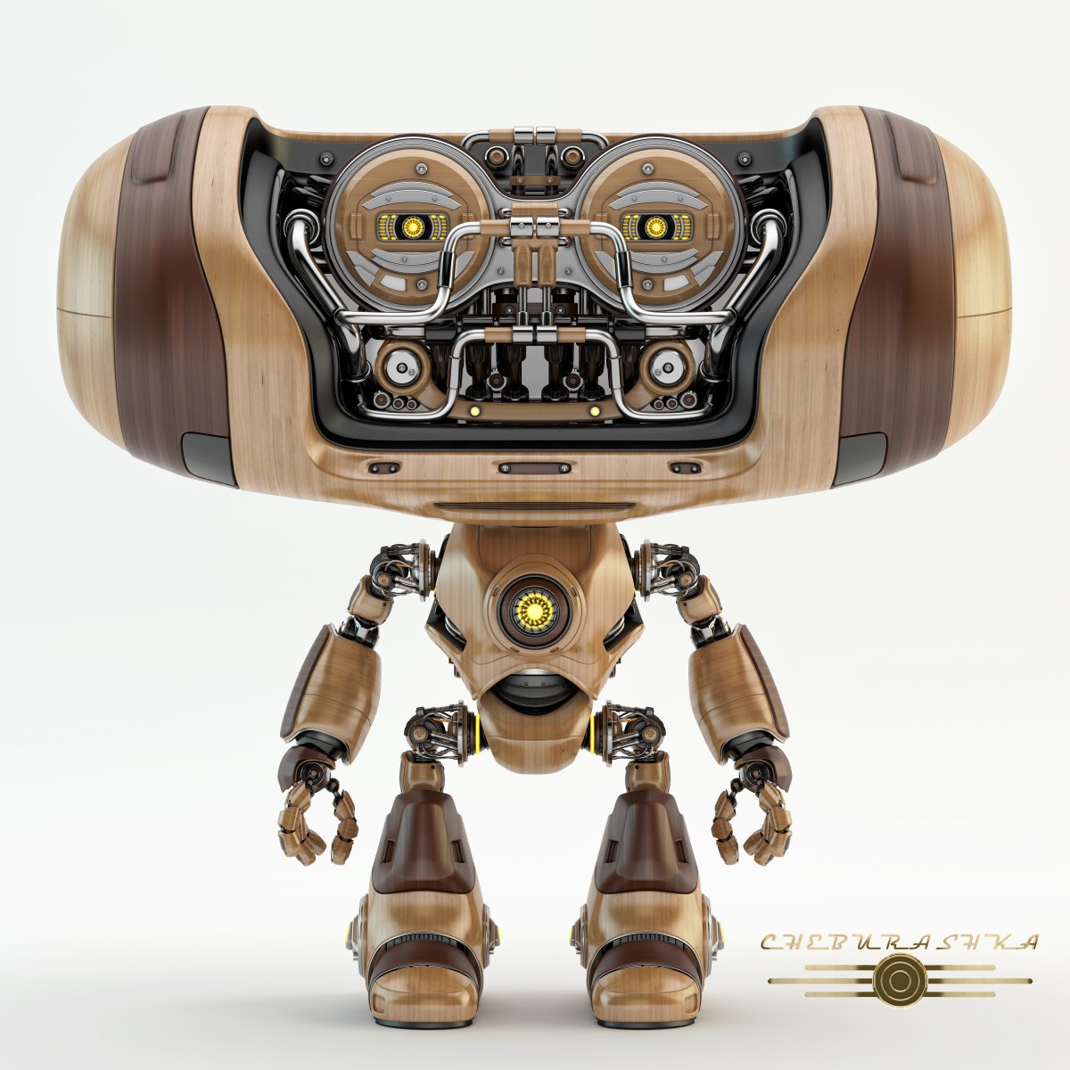 Big head robot，robot，Digital rendering，works，