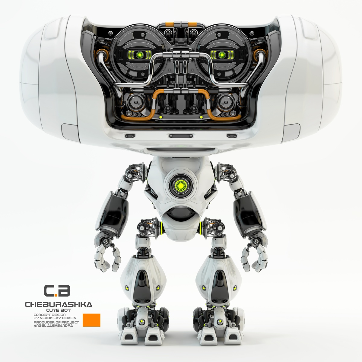 Big head robot，robot，Digital rendering，works，