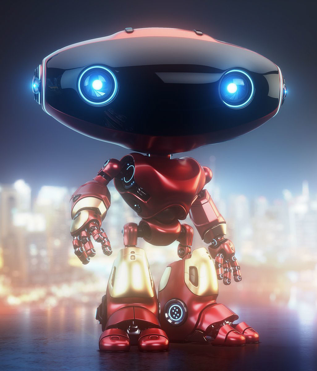 Big head robot，robot，Digital rendering，works，