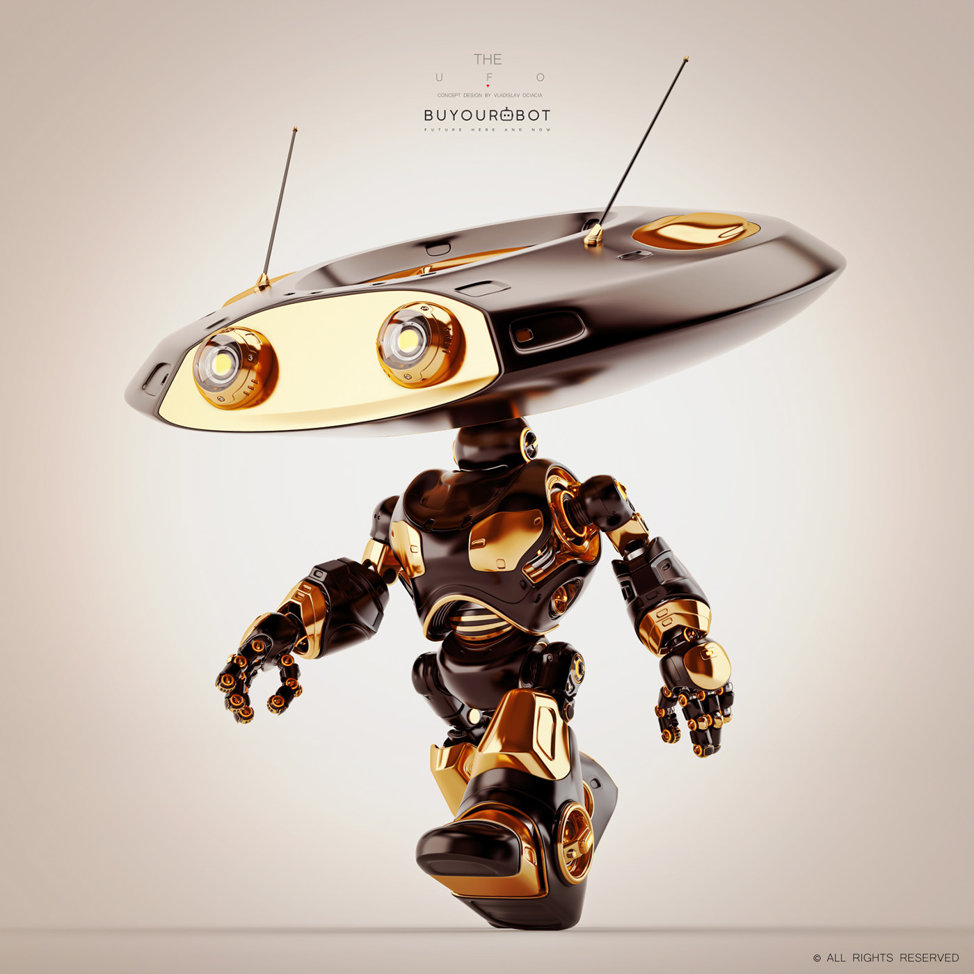 ufo，robot，works，Digital rendering，