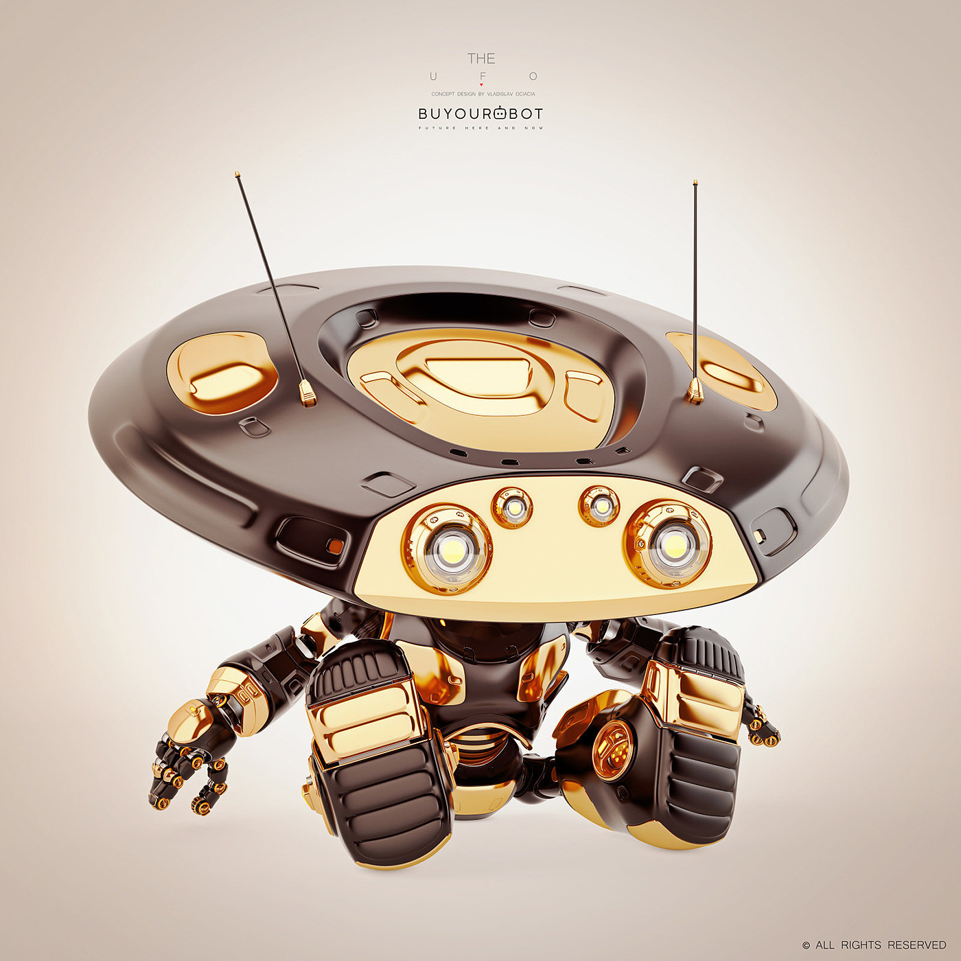 ufo，robot，works，Digital rendering，
