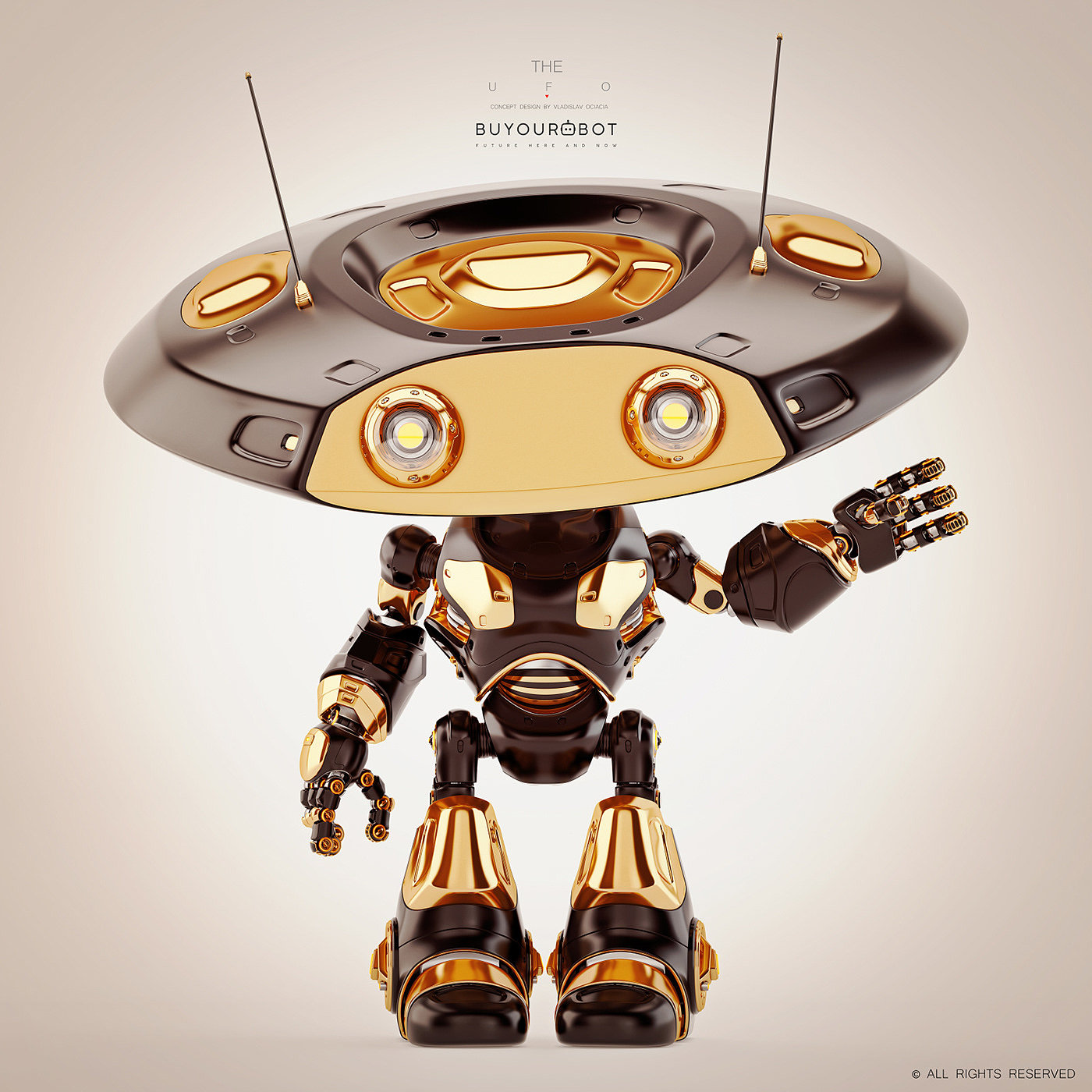 ufo，robot，works，Digital rendering，
