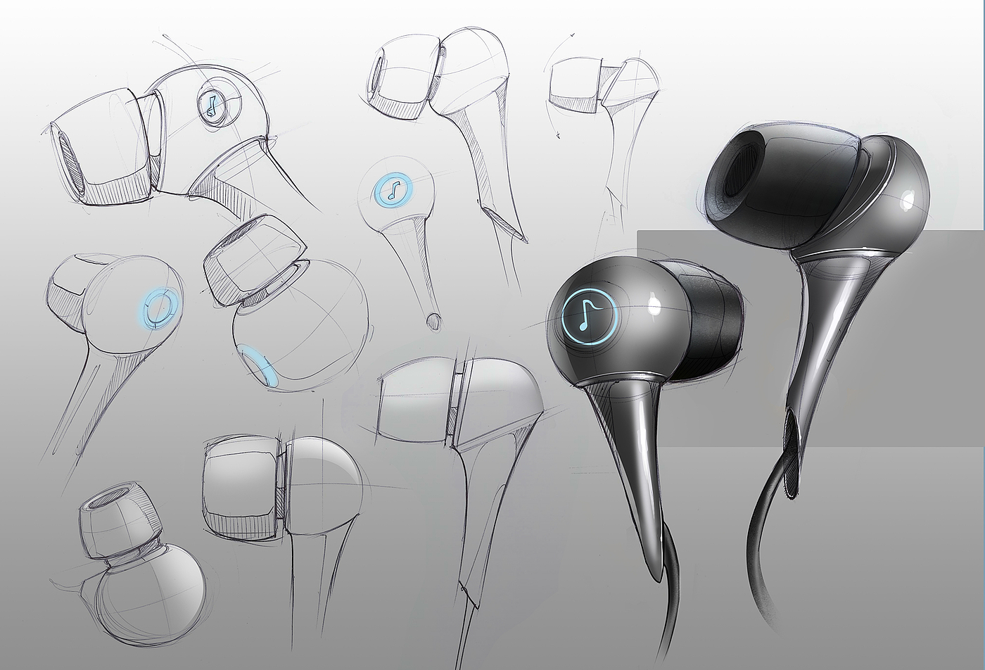 EO，headset，product design，sketch，