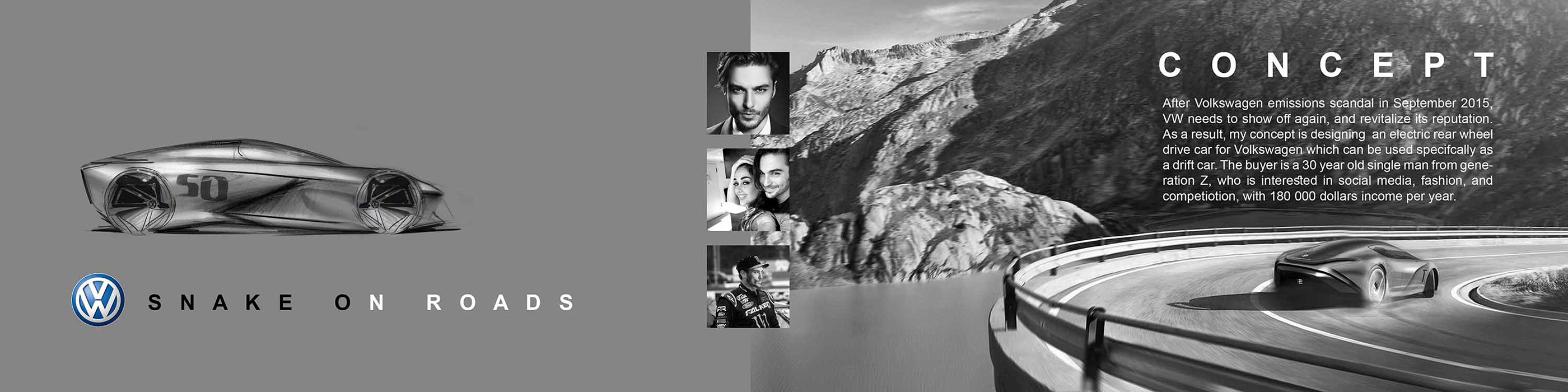 Automobile design，two-dimensional，Hand drawn，