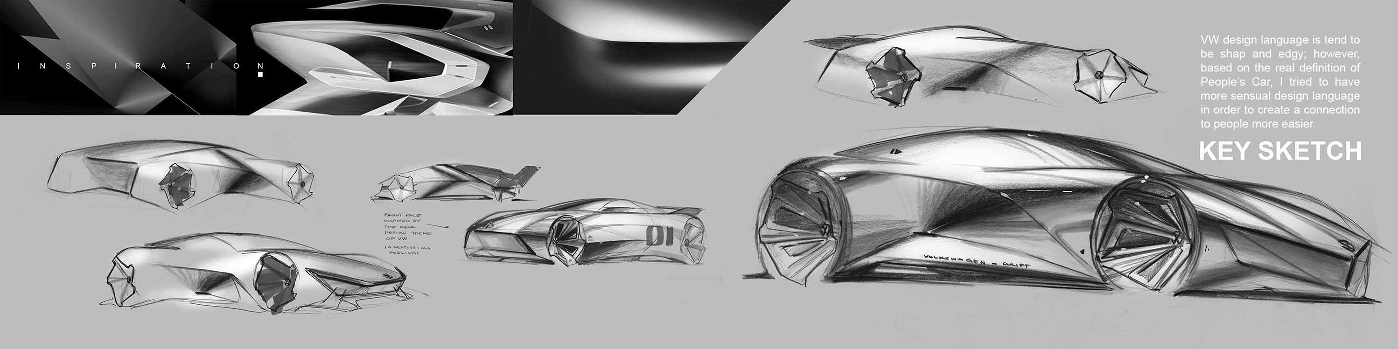 Automobile design，two-dimensional，Hand drawn，