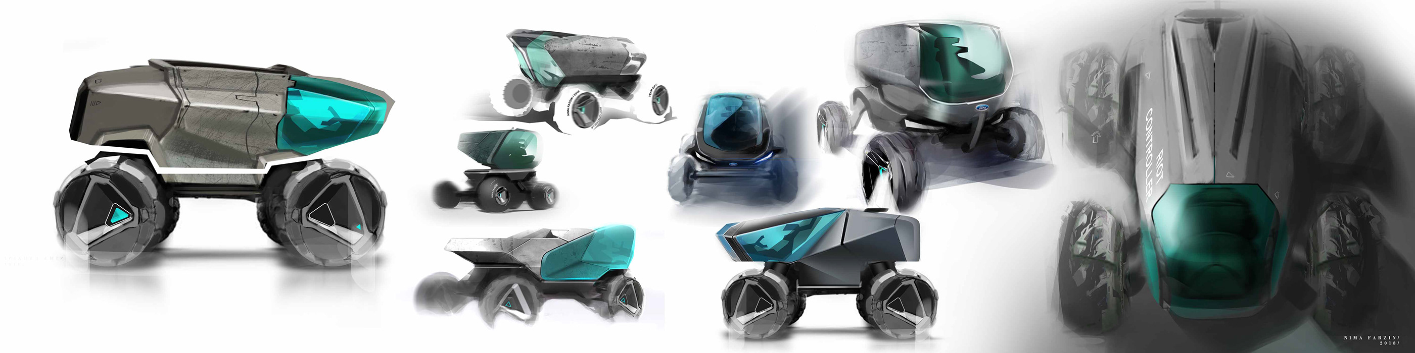 Automobile design，two-dimensional，Hand drawn，