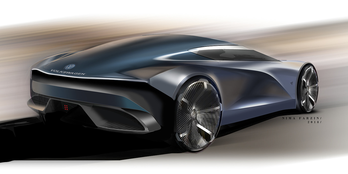 Automobile design，two-dimensional，Hand drawn，