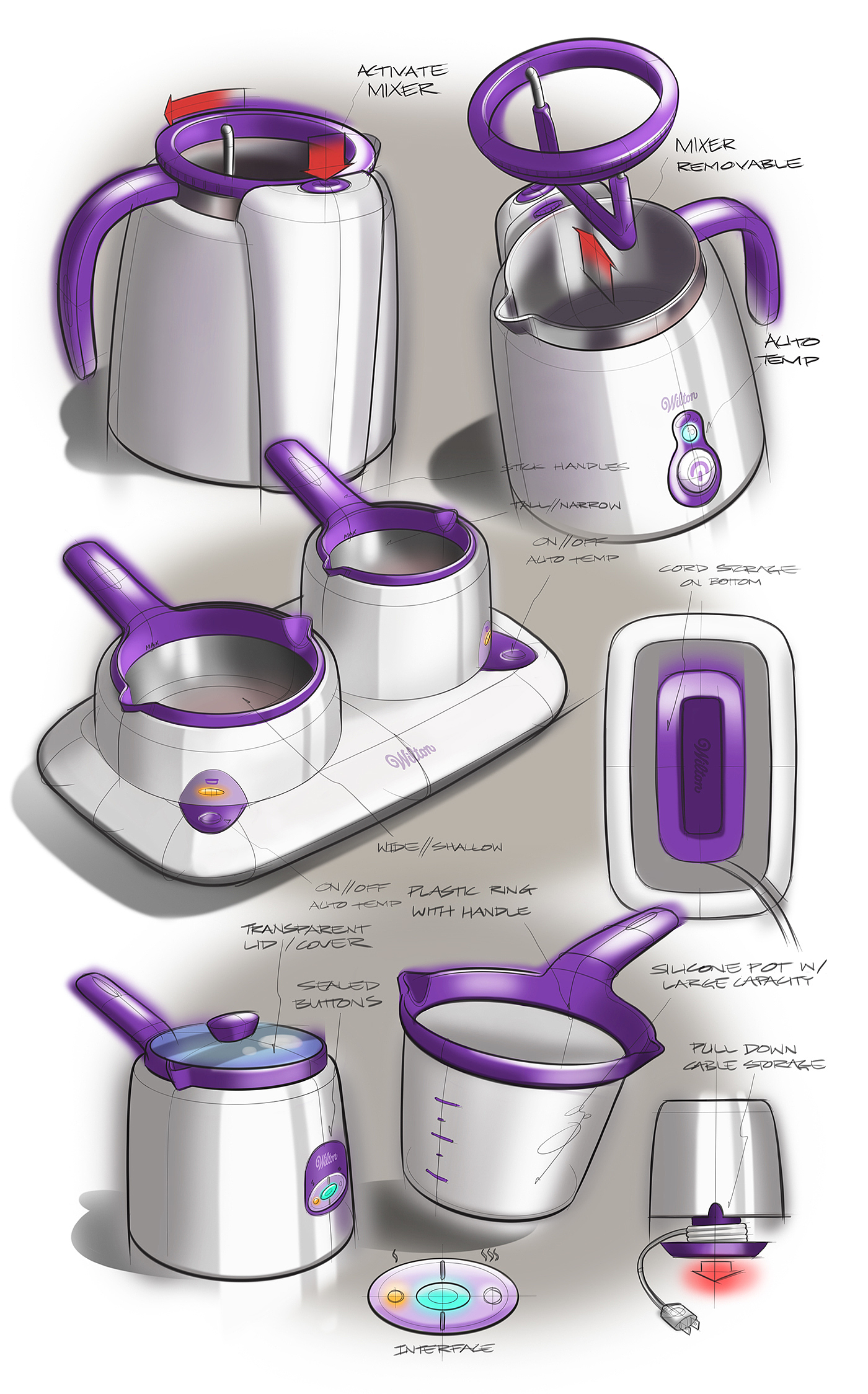 刀具，杯子，集合，数字草图，Digital Product，板绘，手绘，草稿，