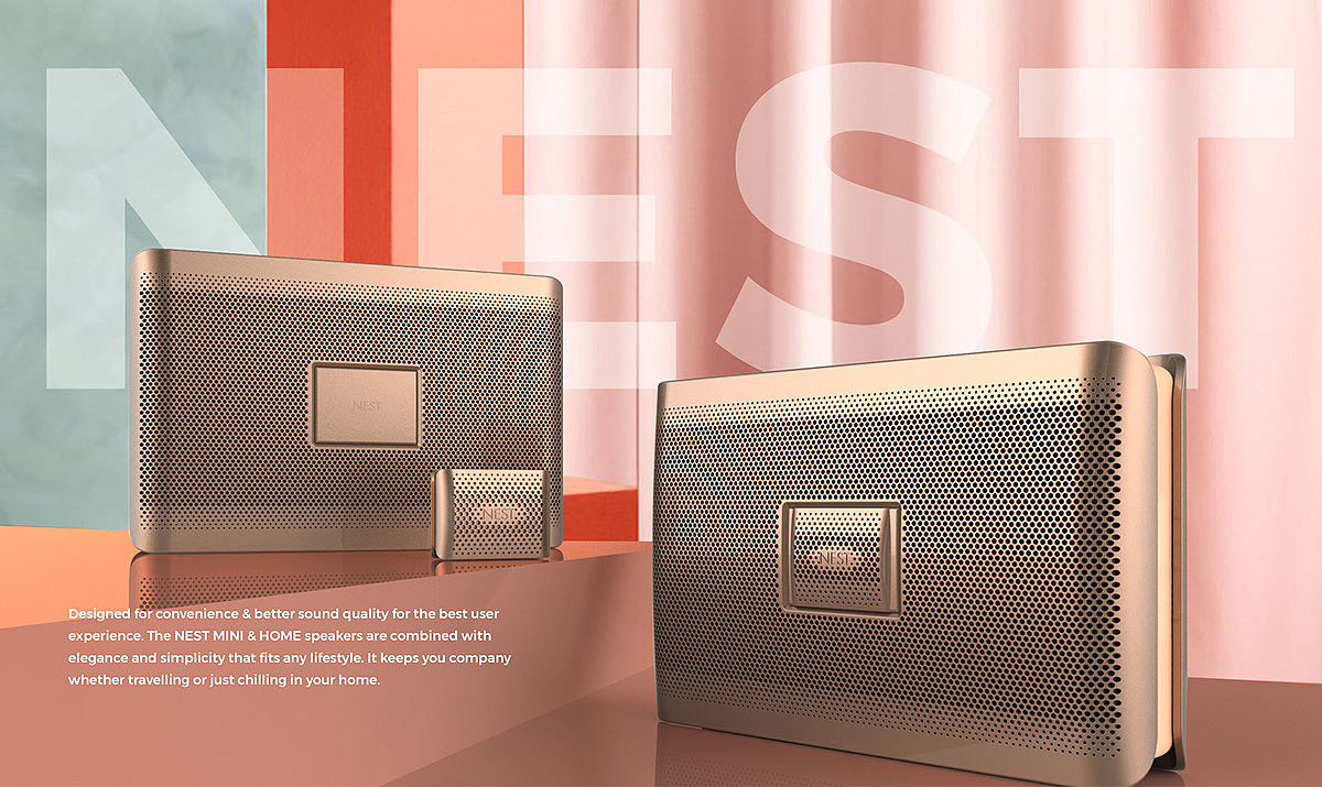 Silver Award design，Nest Speaker，speaker，Peak nest，Portable，loudspeaker box，