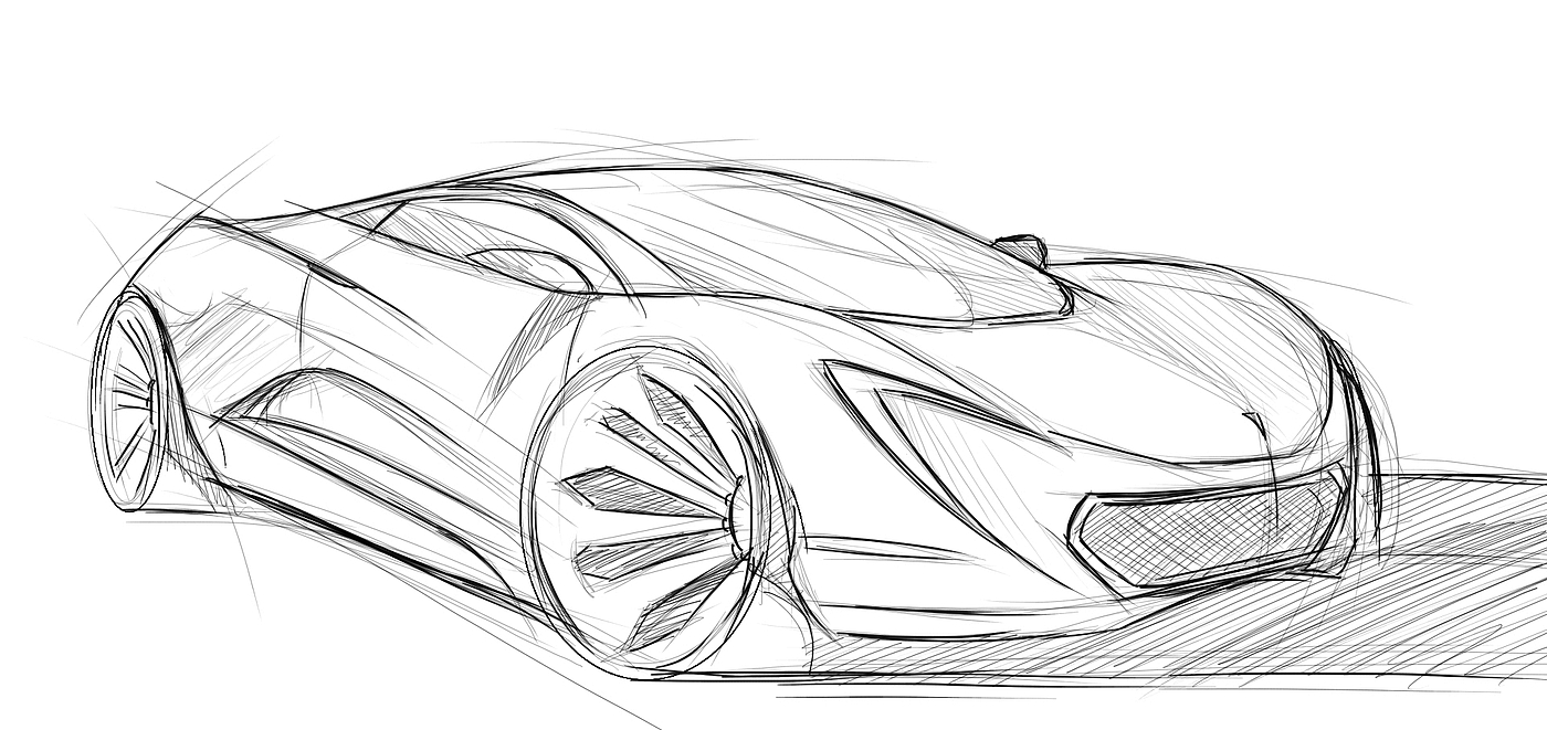 Automobile design，Hand drawn，