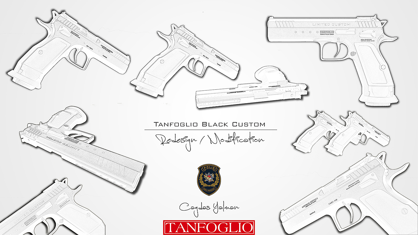 草图，黑色风格，Black Custom，Tanfoglio，黑色警用手枪，枪械，