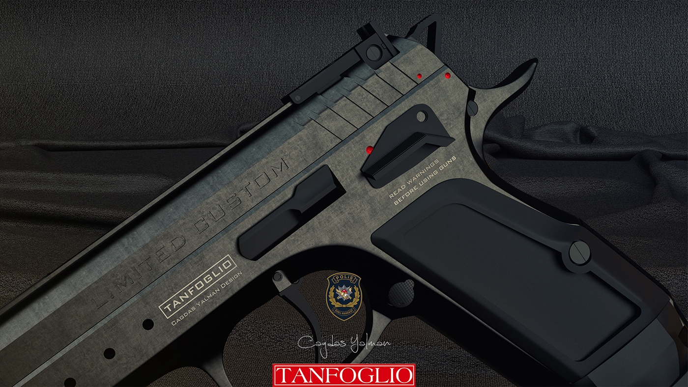 sketch，Black style，Black Custom，Tanfoglio，Black Police Pistol，firearms，
