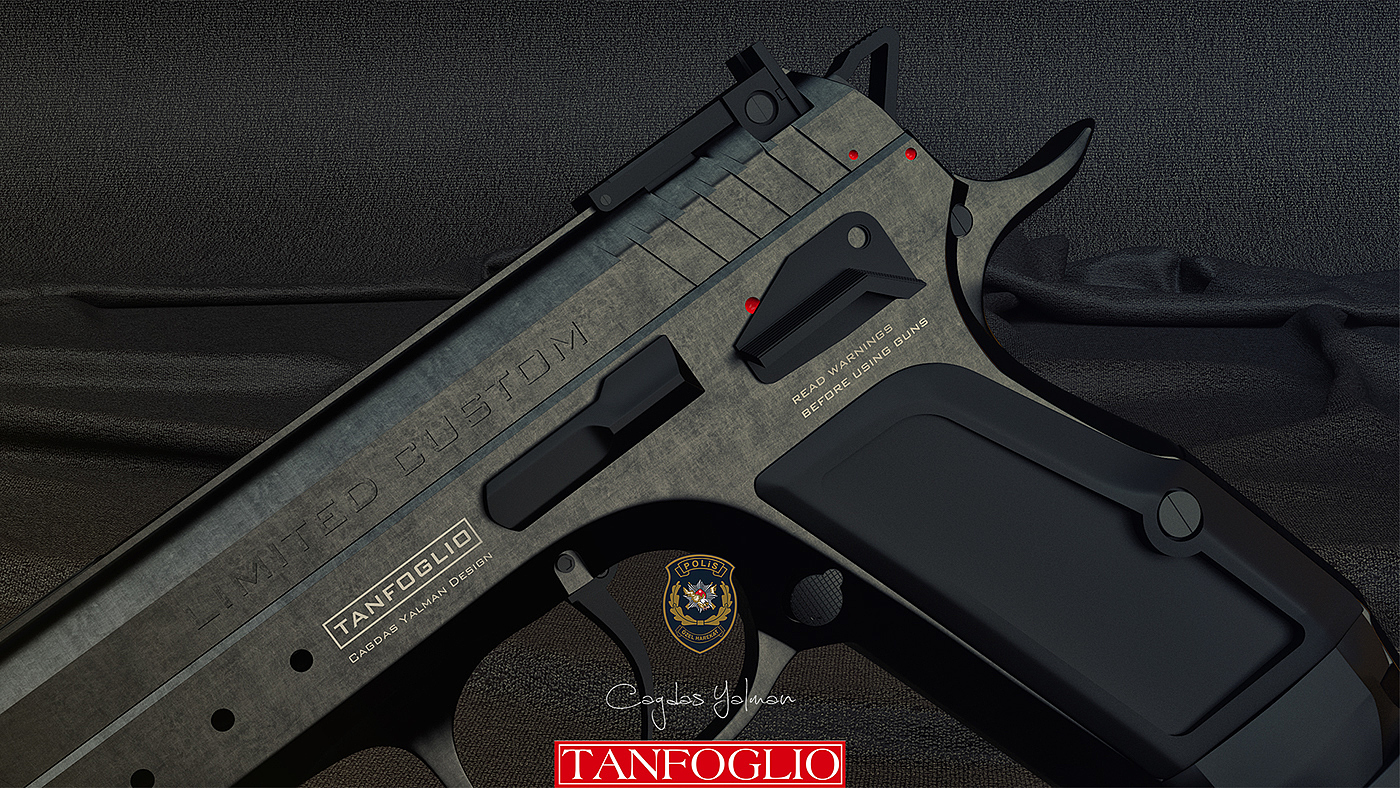 sketch，Black style，Black Custom，Tanfoglio，Black Police Pistol，firearms，