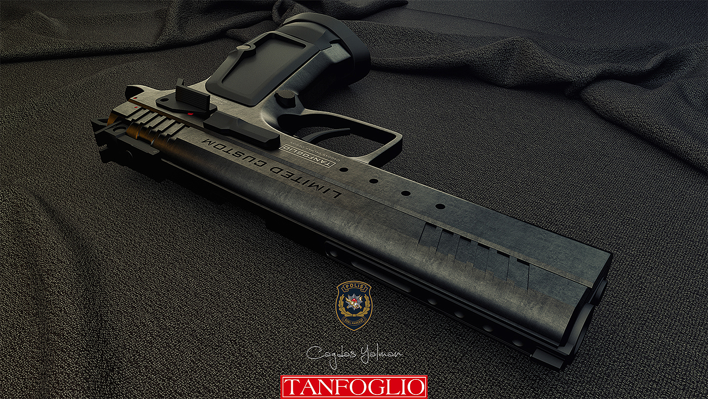 sketch，Black style，Black Custom，Tanfoglio，Black Police Pistol，firearms，